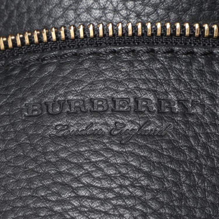 Pre Owned Burberry Black Leather Remington Shopper Tote