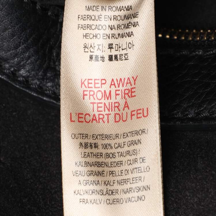 Pre Owned Burberry Black Leather Remington Shopper Tote
