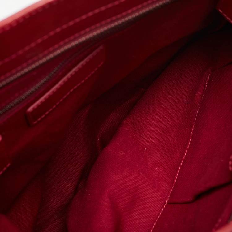 Pre Owned Burberry Burgundy Ombre Nova Pop Check PVC and Patent Leather Craigwell Hobo