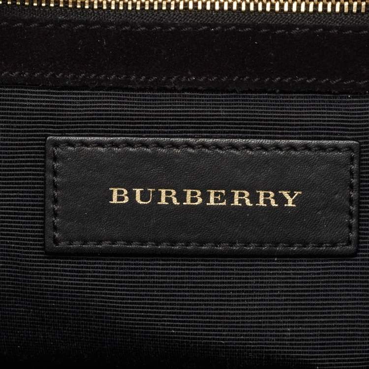Pre Owned Burberry Black Grained Leather Madison Chain Bag