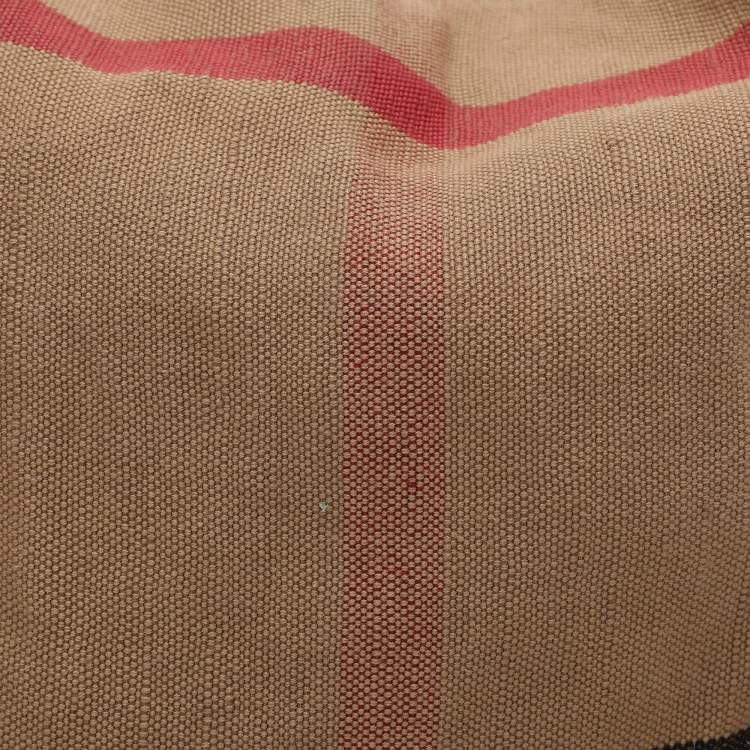 Pre Owned Burberry Brown/Multicolor Mega Check Canvas and Leather Medium Ashby Hobo