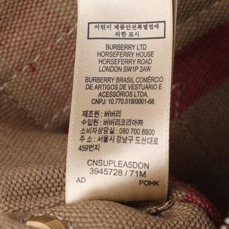 Pre Owned Burberry Brown/Multicolor Mega Check Canvas and Leather Medium Ashby Hobo