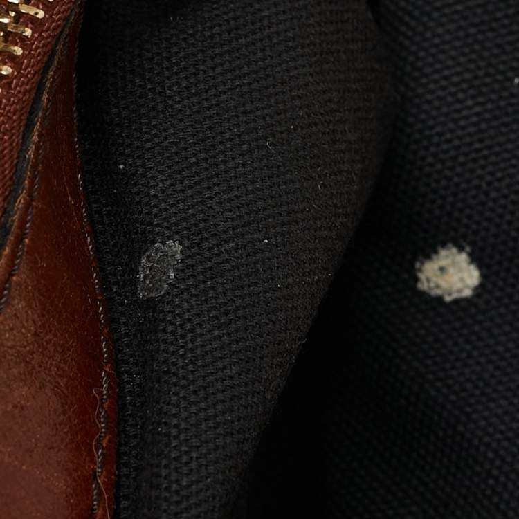 Pre Owned Burberry Brown/Beige House Check Canvas and Leather Hepburn Shoulder Bag