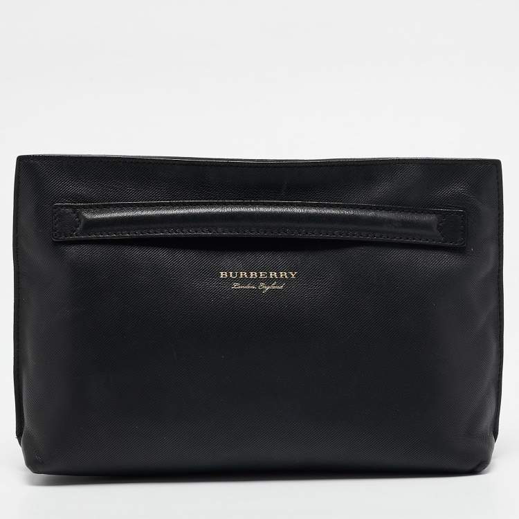 Pre Owned Burberry Black Pendleton Clutch