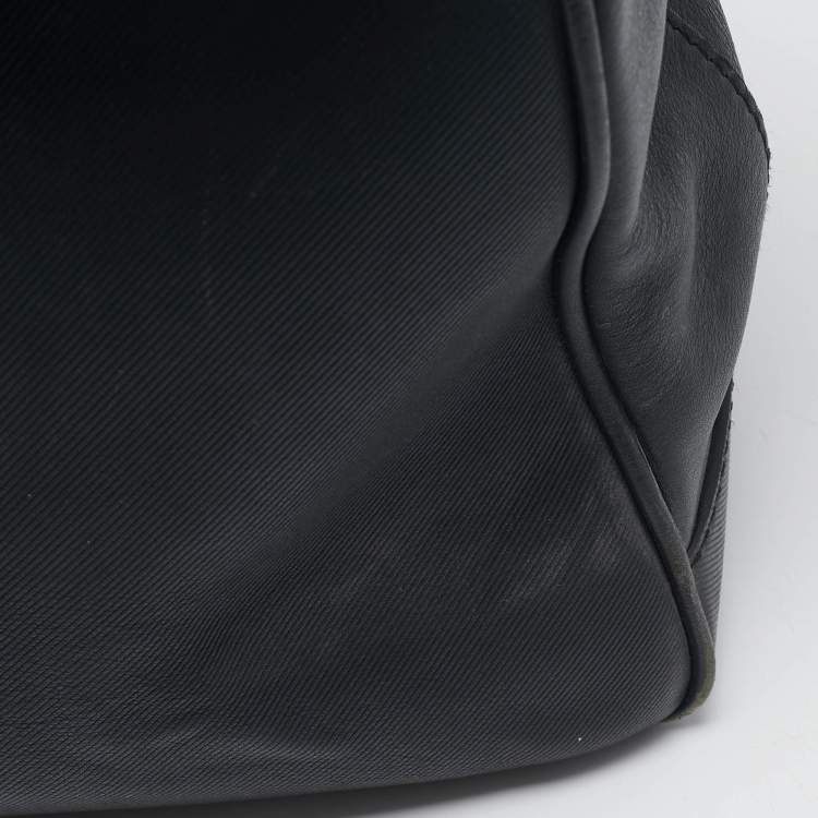Pre Owned Burberry Black Leather DK88 Top Handle Bag
