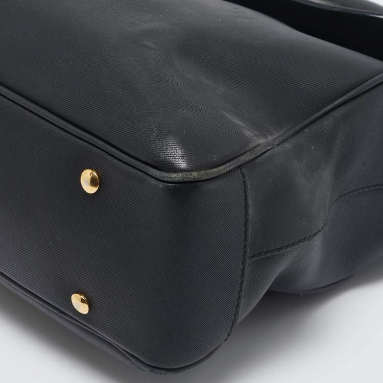 Pre Owned Burberry Black Leather DK88 Top Handle Bag
