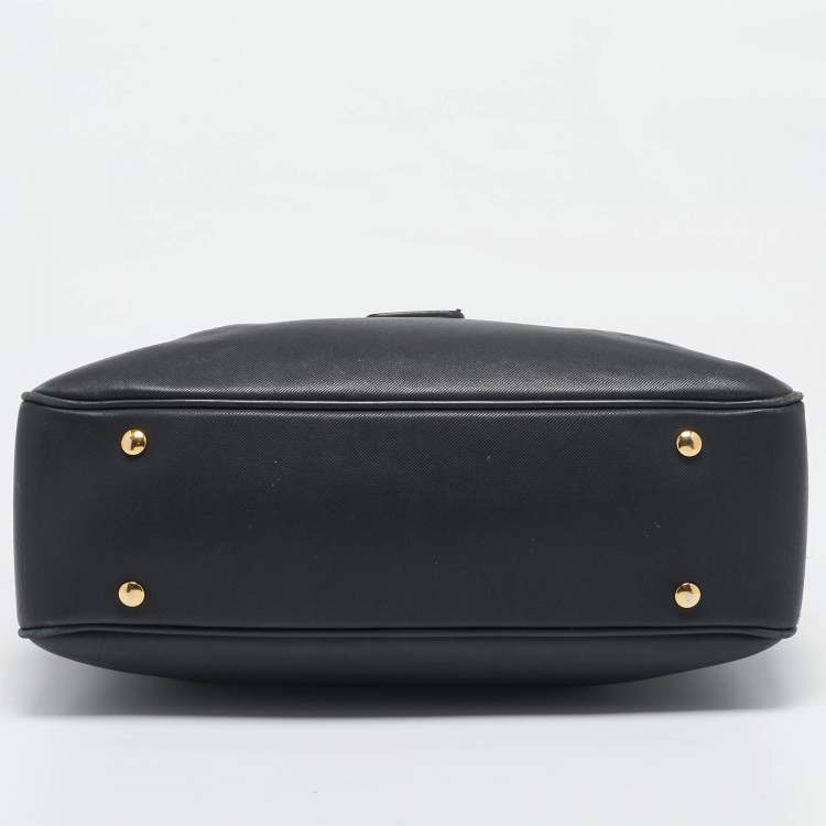 Pre Owned Burberry Black Leather DK88 Top Handle Bag