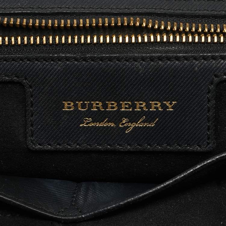 Pre Owned Burberry Black Leather DK88 Top Handle Bag