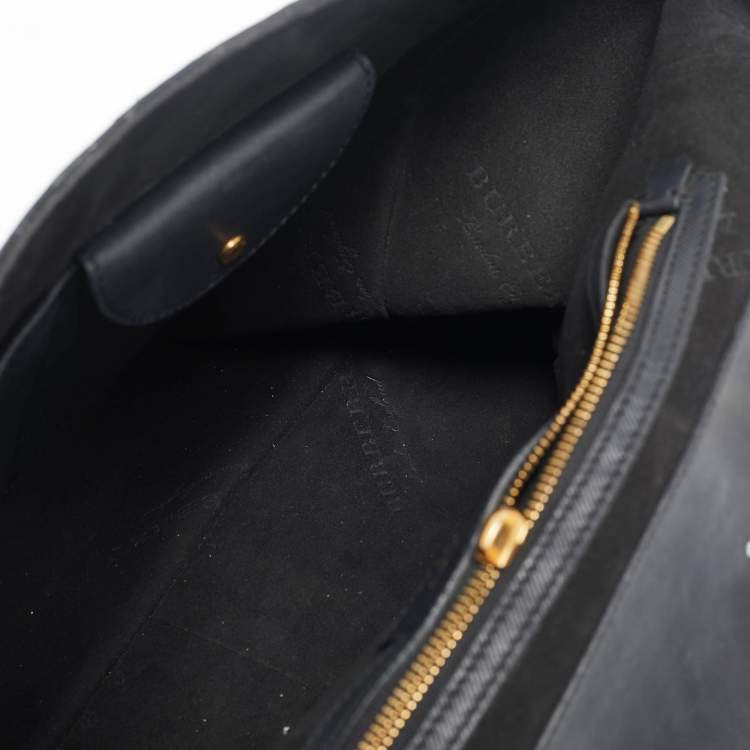 Pre Owned Burberry Black Leather DK88 Top Handle Bag