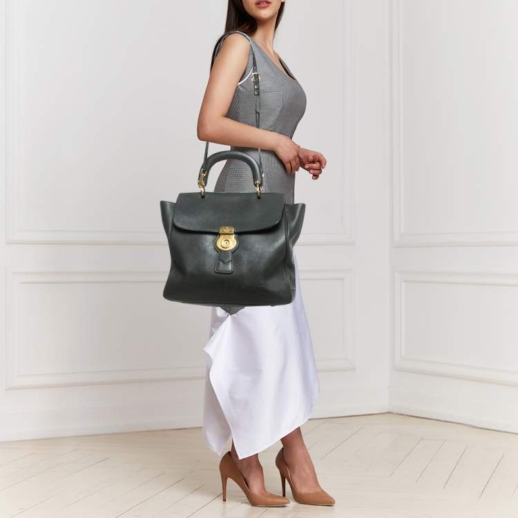 Pre Owned Burberry Black Leather DK88 Top Handle Bag