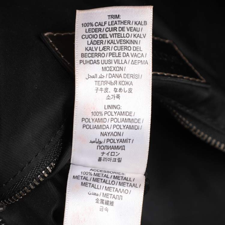 Pre Owned Burberry Grey/Black Beat Check Nylon and Patent Leather Lowry Tote