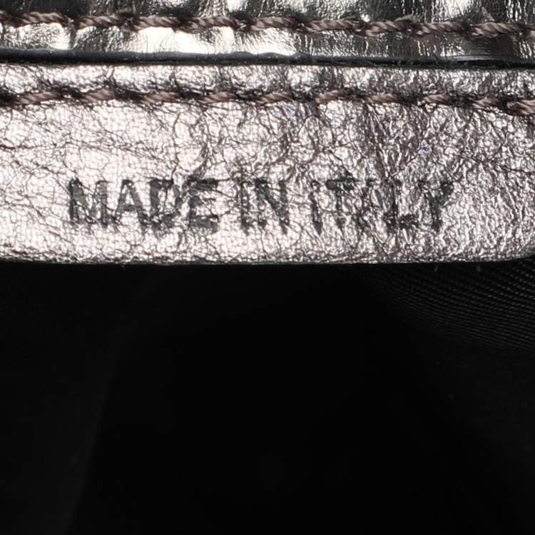 Pre Owned Burberry Grey/Black Beat Check Nylon and Patent Leather Lowry Tote