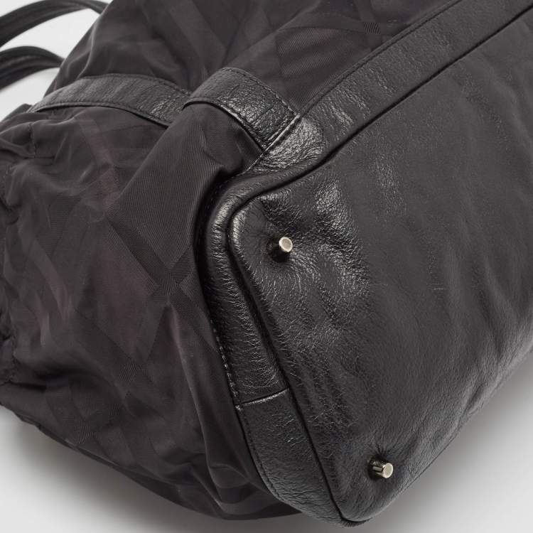 Pre Owned Burberry Black Super Nova Check Nylon Diaper Bag