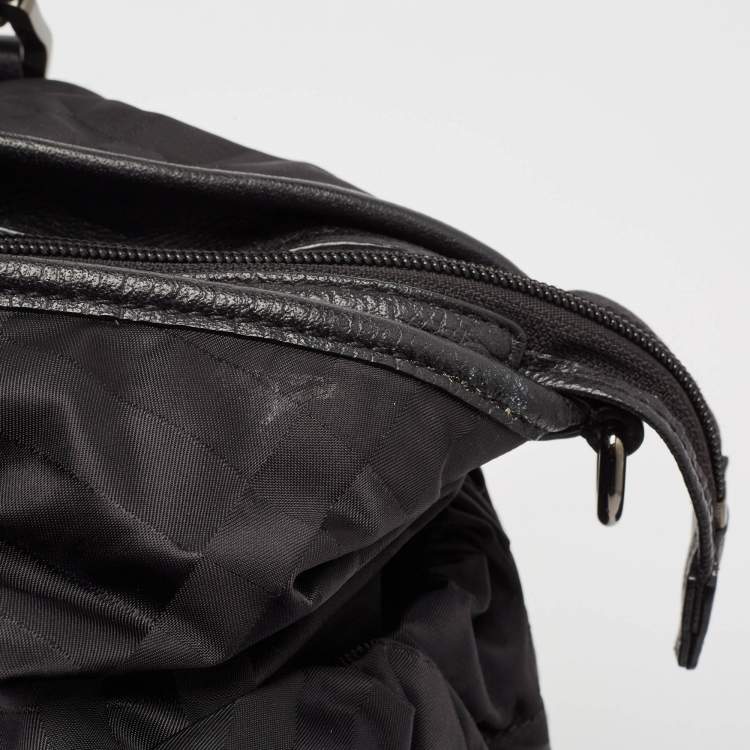 Pre Owned Burberry Black Super Nova Check Nylon Diaper Bag