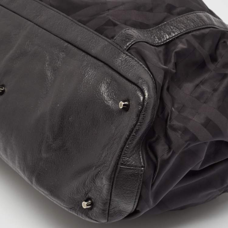 Pre Owned Burberry Black Super Nova Check Nylon Diaper Bag