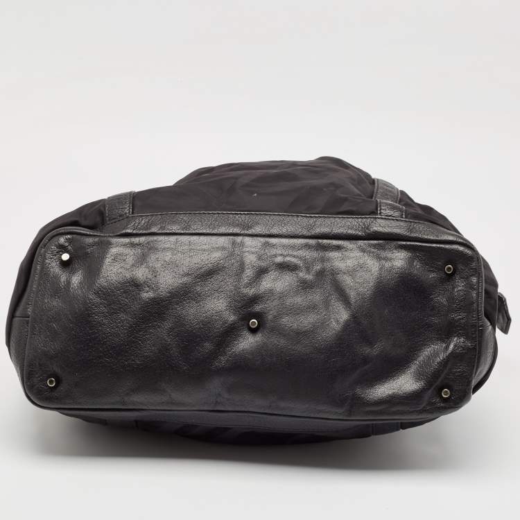 Pre Owned Burberry Black Super Nova Check Nylon Diaper Bag