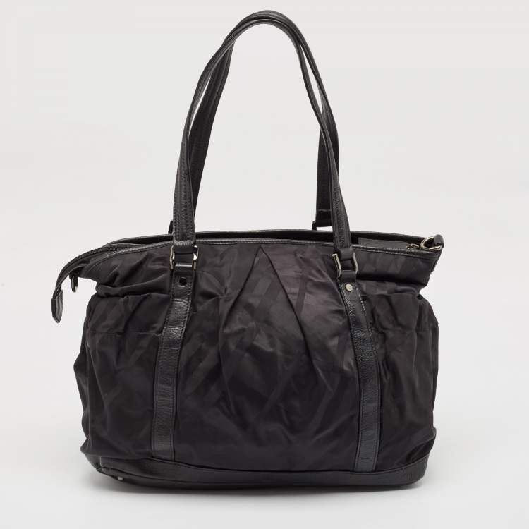 Pre Owned Burberry Black Super Nova Check Nylon Diaper Bag