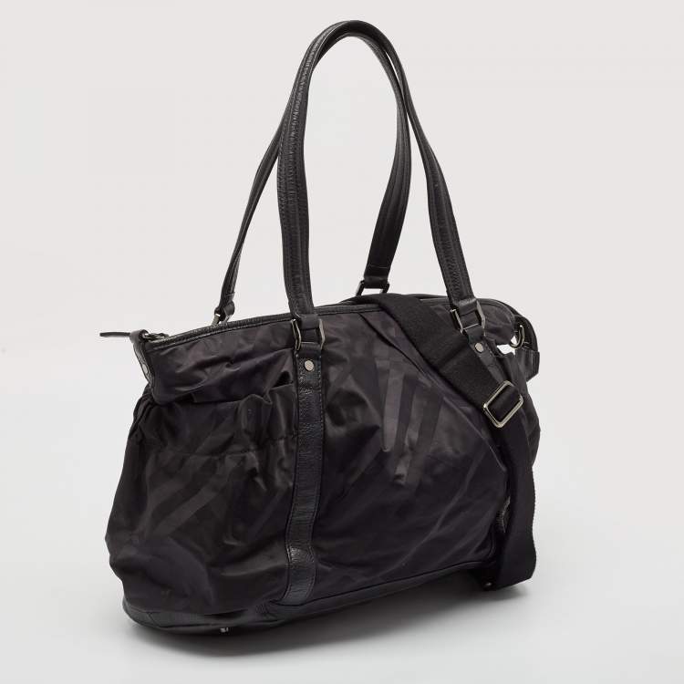 Pre Owned Burberry Black Super Nova Check Nylon Diaper Bag
