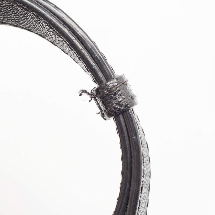 Pre Owned Burberry Black Leather Medium TB Shoulder Bag