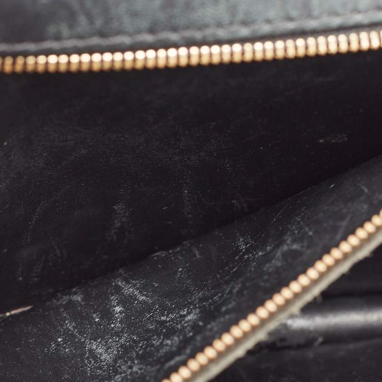 Pre Owned Burberry Black Leather Medium TB Shoulder Bag