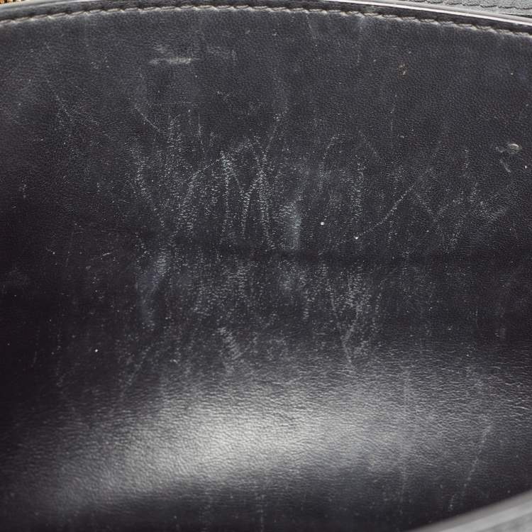 Pre Owned Burberry Black Leather Medium TB Shoulder Bag