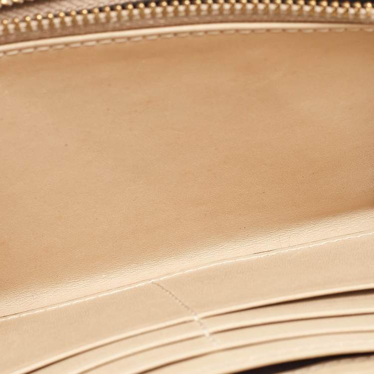 Pre Owned Burberry Beige Nova Check Coated Canvas Zip Around Wallet