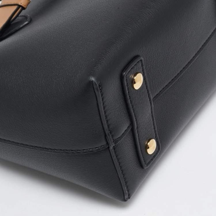 Pre Owned Burberry Black/Brown Leather Baby Belt Tote