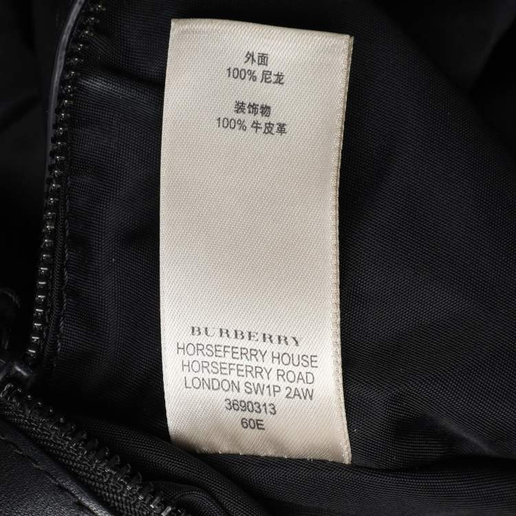 Pre Owned Burberry Black Check Nylon and Leather Maskell Hobo