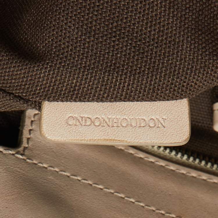 Pre Owned Burberry Beige Smoke Check PVC and Leather Tote