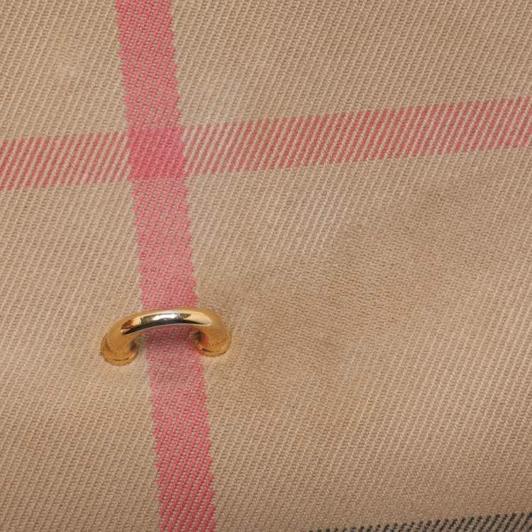 Pre Owned Burberry Pink House Check Canvas and Leather Macken Crossbody Bag