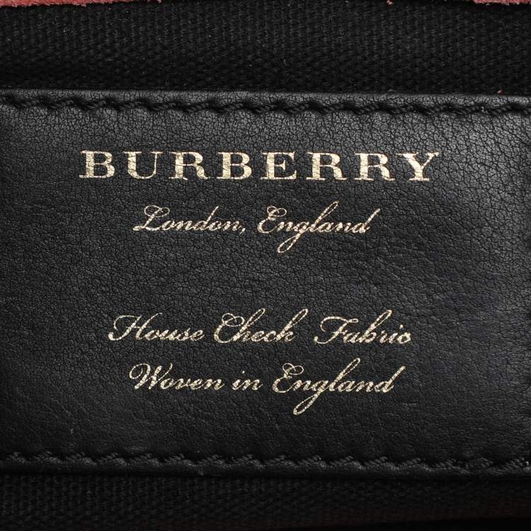 Pre Owned Burberry Pink House Check Canvas and Leather Macken Crossbody Bag