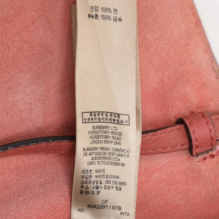 Pre Owned Burberry Pink House Check Canvas and Leather Macken Crossbody Bag