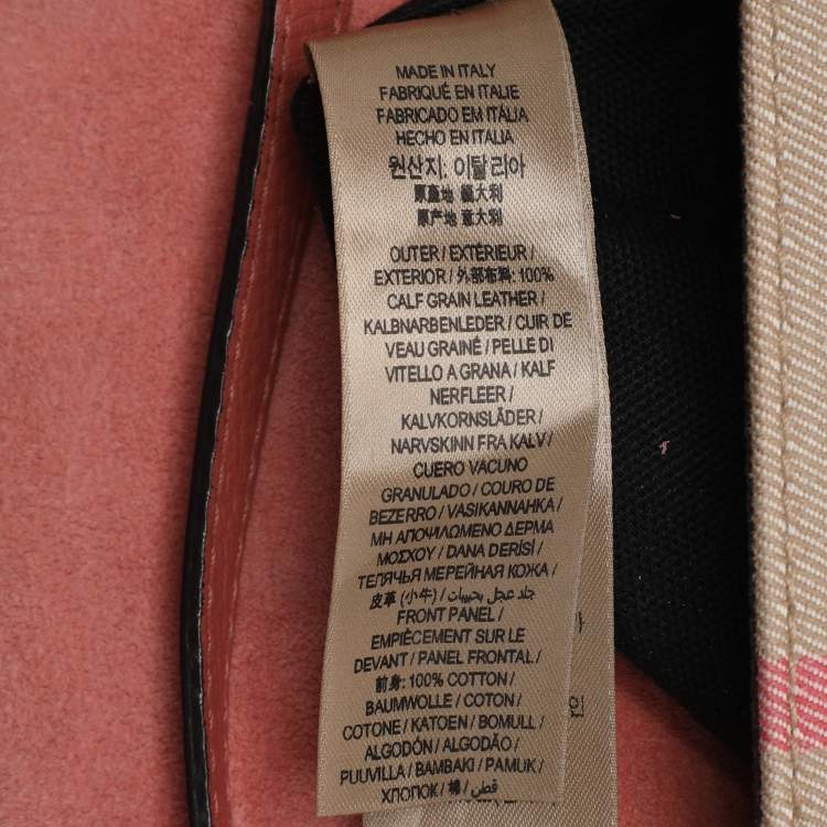 Pre Owned Burberry Pink House Check Canvas and Leather Macken Crossbody Bag