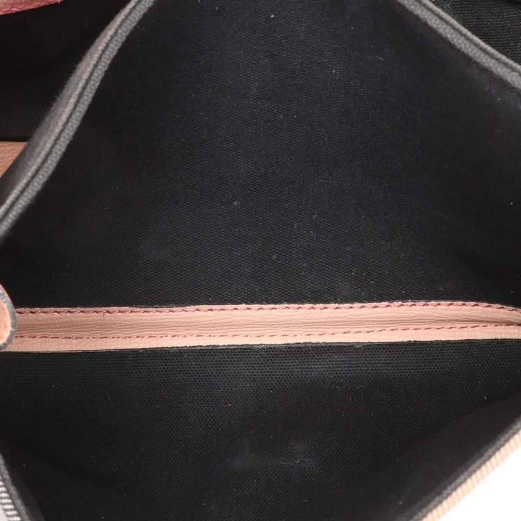 Pre Owned Burberry Pink House Check Canvas and Leather Macken Crossbody Bag