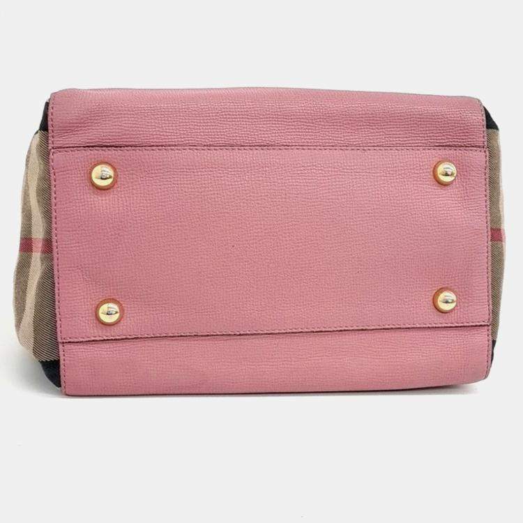 Pre Owned Burberry Pink Leather  Canterbury Shoulder Bag