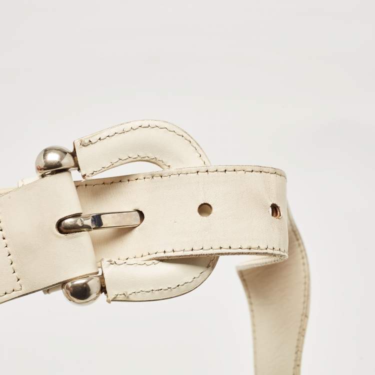 Pre Owned Burberry White Quilted Leather Brooke Hobo