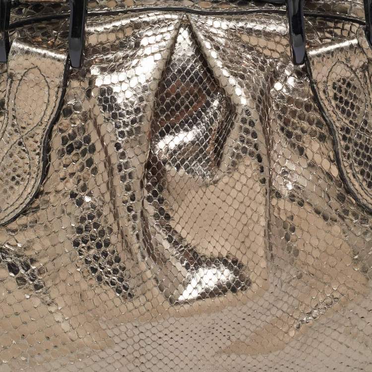 Pre Owned Burberry Metallic Python Limited Edition 23 Thornley Satchel