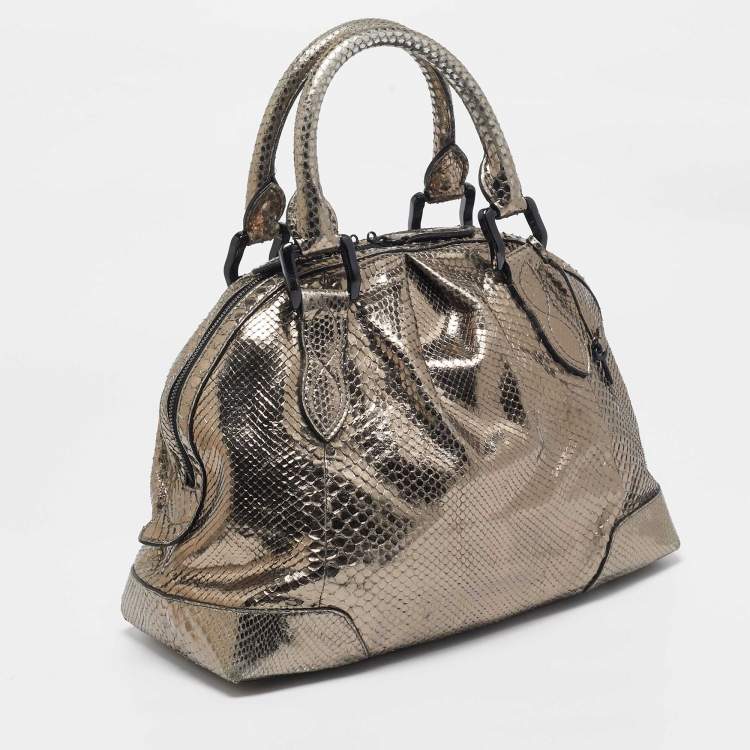 Pre Owned Burberry Metallic Python Limited Edition 23 Thornley Satchel