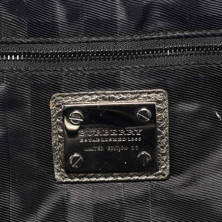 Pre Owned Burberry Metallic Python Limited Edition 23 Thornley Satchel