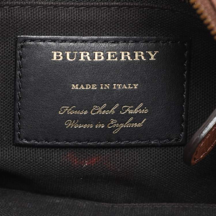 Pre Owned Burberry Beige/Brown Canvas and Leather Small Alchester Bowler Bag
