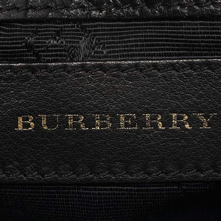 Pre Owned Burberry Black Pebbled Leather Small Belmont Backpack