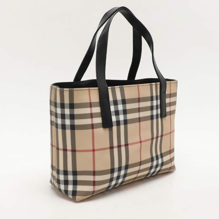 Pre Owned Burberry Beige House Check PVC Tote