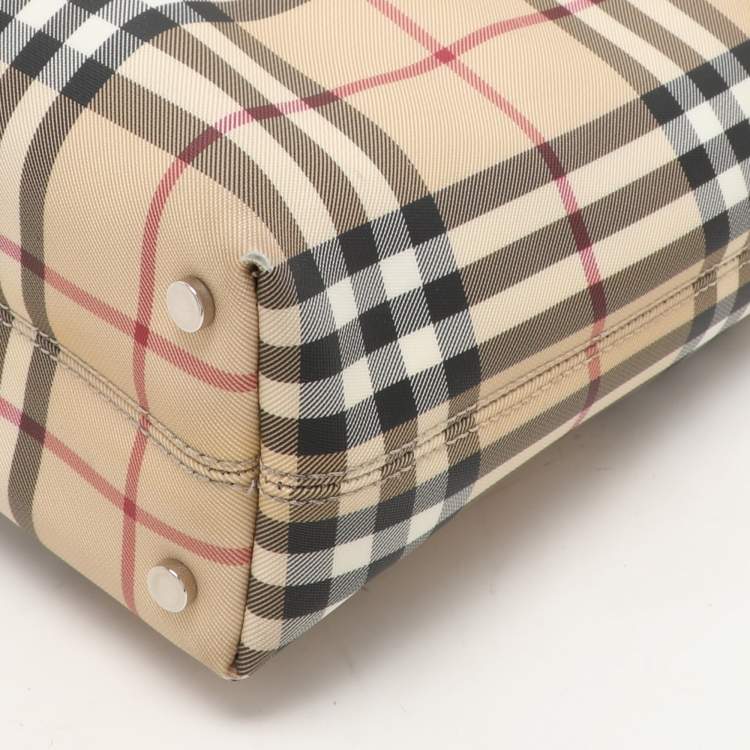 Pre Owned Burberry Beige House Check PVC Tote
