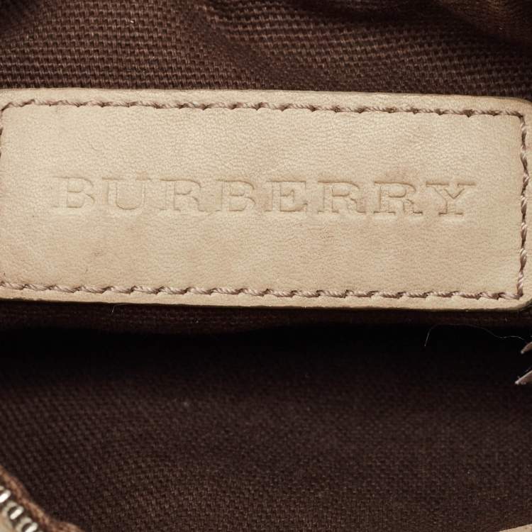 Pre Owned Burberry Beige Smoked Check PVC Small Aston Shoulder Bag
