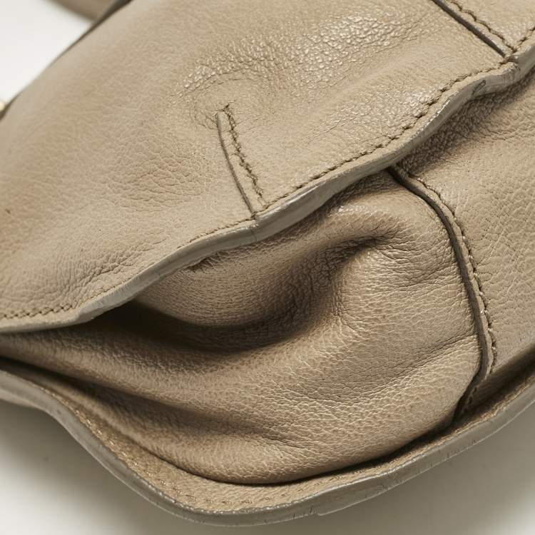 Pre Owned Burberry Beige Leather Bartow Shoulder Bag