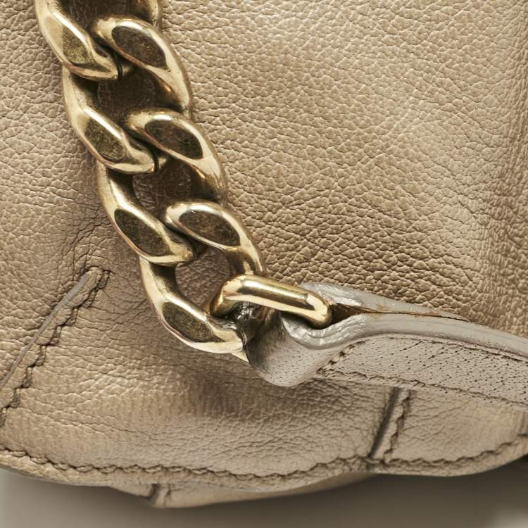 Pre Owned Burberry Beige Leather Bartow Shoulder Bag