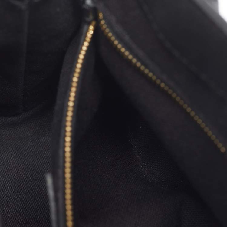 Pre Owned Burberry Black/Beige Leather and House Check Fabric Small Banner Tote