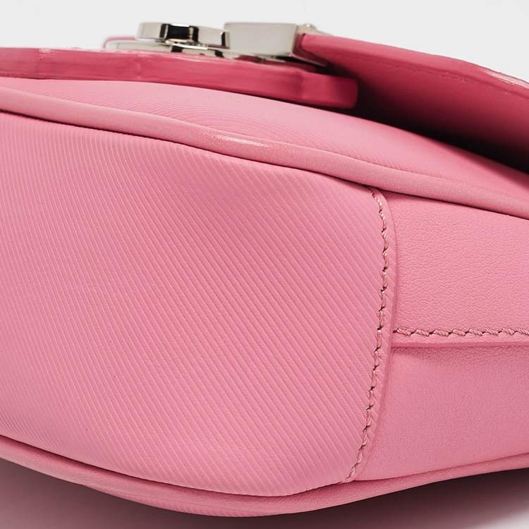 Pre Owned Burberry Dark Pink Leather Mini DK88 Top Handle Bag