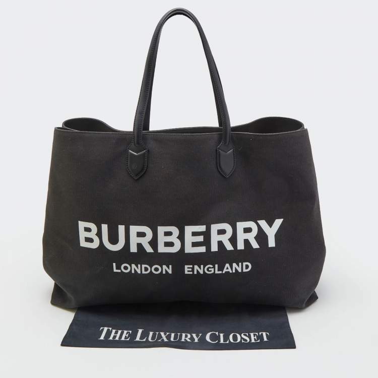 Pre Owned Burberry Black Canvas Lewes Tote