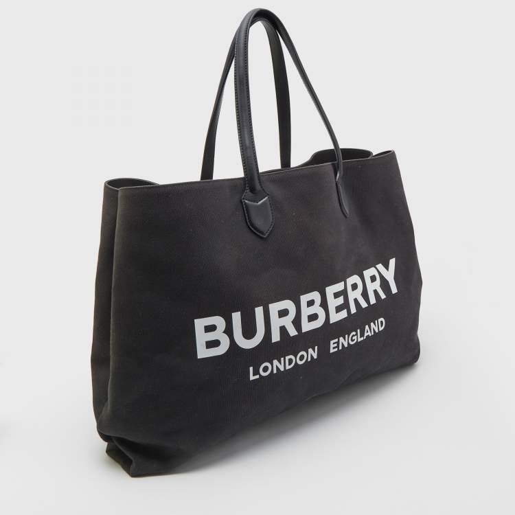 Pre Owned Burberry Black Canvas Lewes Tote